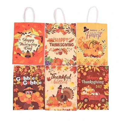 Harvest Thanksgiving Papirne poklon vrećice – Premium papir sa slatkim dizajnom jeseni i bundeve